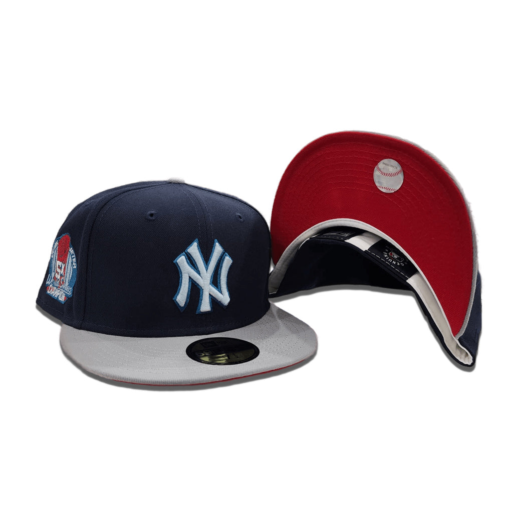 New Era Flat Brim 59FIFTY Farm Team New York Yankees MLB Grey and Navy Blue Fitted  Cap