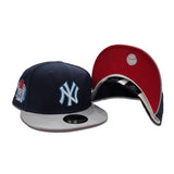 Navy Blue New York Yankees Gray Visor Red Bottom Derek Jeter 5x World Series Champion Side Patch New Era 59Fifty Fitted