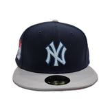Navy Blue New York Yankees Gray Visor Red Bottom Derek Jeter 5x World Series Champion Side Patch New Era 59Fifty Fitted