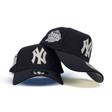 Navy Blue New York Yankees Metallic Logo Curved Brim Gray Bottom 1999 World Series Side Patch New Era 9Fifty Snapback