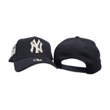 Navy Blue New York Yankees Metallic Logo Curved Brim Gray Bottom 1999 World Series Side Patch New Era 9Fifty Snapback