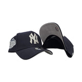 Navy Blue New York Yankees Metallic Logo Curved Brim Gray Bottom 1999 World Series Side Patch New Era 9Fifty Snapback