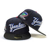 Navy Blue New York Yankees Black Visor Gray Bottom Yankee Stadium Side Patch New Era 59Fifty Fitted