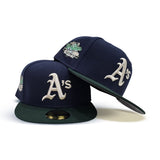 Navy Blue Oakland Athletics Green Visor Gray Bottom World Series Battle of The Bay Side Patch New Era 59Fifty Fitted