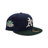 Navy Blue Oakland Athletics Green Visor Gray Bottom World Series Battle of The Bay Side Patch New Era 59Fifty Fitted