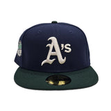 Navy Blue Oakland Athletics Green Visor Gray Bottom World Series Battle of The Bay Side Patch New Era 59Fifty Fitted