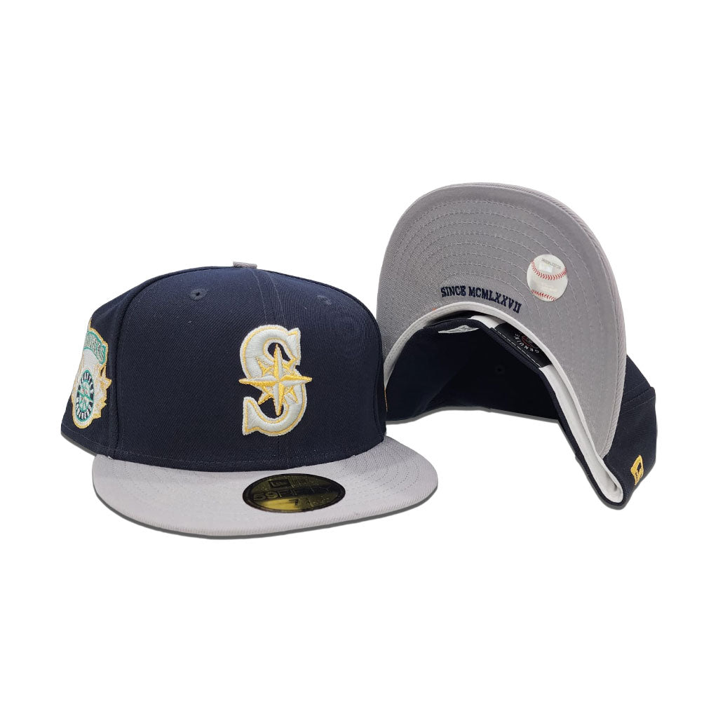Navy Blue Seattle Mariners Gray Visor Gray Bottom Gameday Gold Pop Stars Side Patch New Era 59Fifty Fitted