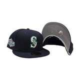 Navy Blue Seattle Mariners Gray Bottom 2001 All Star Game Side Patch New Era 59Fifty Fitted