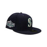 Navy Blue Seattle Mariners Gray Bottom 2001 All Star Game Side Patch New Era 59Fifty Fitted