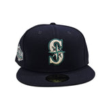 Navy Blue Seattle Mariners Gray Bottom 2001 All Star Game Side Patch New Era 59Fifty Fitted