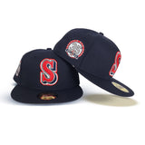 Navy Blue Seattle Mariners Gray Bottom 35th Anniversary Side Patch New Era 59Fifty Fitted