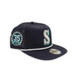 Navy Blue Seattle Mariners Green Bottom 35th Anniversary Side Patch New Era Snapback