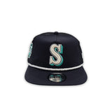 Navy Blue Seattle Mariners Green Bottom 35th Anniversary Side Patch New Era Snapback