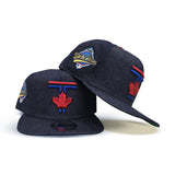 Denim City Connect Toronto Blue Jays Green Bottom 1992 World Series Side Patch New Era 9Fifty A-Frame Snapback