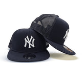 Navy Blue Trucker New York Yankees Gray Bottom New Era 9Fifty Snapback
