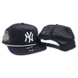 Navy Blue Trucker New York Yankees Green Bottom 1999 World Series Side Patch New Era Snapback