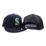 Navy Blue Trucker Seattle Mariners Gray Bottom New Era 9Fifty Snapback