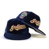 Navy Blue Velvet Cleveland Indians Gray Bottom Inaugural Season 1994 Jacobs Field Side Patch 59fifty Fitted
