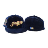 Navy Blue Velvet Cleveland Indians Gray Bottom Inaugural Season 1994 Jacobs Field Side Patch 59fifty Fitted