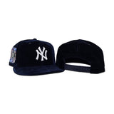 Navy Blue Velvet New York Yankees Red Bottom 2000 Subway Series Side Patch New Era 9Fifty Snapback