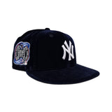 Navy Blue Velvet New York Yankees Red Bottom 2000 Subway Series Side Patch New Era 9Fifty Snapback