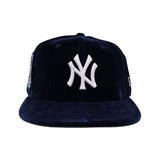 Navy Blue Velvet New York Yankees Red Bottom 2000 Subway Series Side Patch New Era 9Fifty Snapback