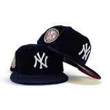 Navy Blue Velvet New York Yankees Red Bottom 1949 World Series Side Patch New Era 9Fifty Snapback