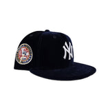 Navy Blue Velvet New York Yankees Red Bottom 1949 World Series Side Patch New Era 9Fifty Snapback