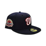 Navy Blue Washington Nationals Gray Bottom 35th Anniversary Side Patch New Era 59Fifty Fitted