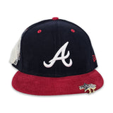 Navy Corduroy Atlanta Braves Red Corduroy Visor Gray Bottom 2025 All Star Game Side Patch New Era 59Fifty Fitted