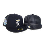 Navy Kansas City Royals Black Trucker Green Bottom 50th Anniversary Side Patch New Era 59Fifty Fitted
