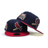 Navy Blue St. Louis Cardinals Red Visor Gray Bottom Busch Stadium Side Patch New Era 59Fifty Fitted