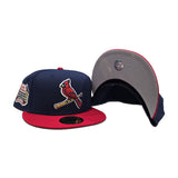 Navy Blue St. Louis Cardinals Red Visor Gray Bottom Busch Stadium Side Patch New Era 59Fifty Fitted