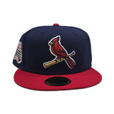 Navy Blue St. Louis Cardinals Red Visor Gray Bottom Busch Stadium Side Patch New Era 59Fifty Fitted