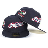Navy Blue Cleveland Indians Gray Bottom Cleveland Municipal Field Side Patch 59fifty Fitted
