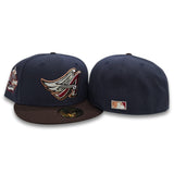 Navy Blue Los Angeles Angels Brown Visor Gray Bottom 40th Season Side Patch New Era 59Fifty Fitted