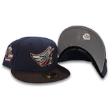 Navy Blue Los Angeles Angels Brown Visor Gray Bottom 40th Season Side Patch New Era 59Fifty Fitted