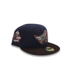 Navy Blue Los Angeles Angels Brown Visor Gray Bottom 40th Season Side Patch New Era 59Fifty Fitted