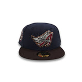 Navy Blue Los Angeles Angels Brown Visor Gray Bottom 40th Season Side Patch New Era 59Fifty Fitted