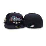 Navy Blue New York Yankees 1998 World Series Champions Gray Bottom Team Logo Side Patch New Era 59Fifty Fitted