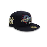 Navy Blue New York Yankees 1998 World Series Champions Gray Bottom Team Logo Side Patch New Era 59Fifty Fitted