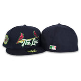 Navy Blue St. Louis Cardinals The Lou Green Bottom 100th Anniversary Side Patch New Era 59Fifty Fitted