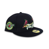 Navy Blue St. Louis Cardinals The Lou Green Bottom 100th Anniversary Side Patch New Era 59Fifty Fitted