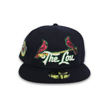 Navy Blue St. Louis Cardinals The Lou Green Bottom 100th Anniversary Side Patch New Era 59Fifty Fitted