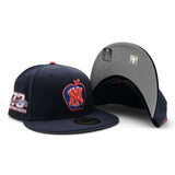 Navy Blue New York Knicks Apple Logo Gray Bottom 1973 Always Knicks New York Forever Side Patch New Era 59Fifty Fitted
