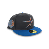 Dark Gray Houston Astros Rainstorm Blue Visor Gray Bottom 35 Great Years Side Patch New Era 59Fifty Fitted