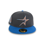 Dark Gray Houston Astros Rainstorm Blue Visor Gray Bottom 35 Great Years Side Patch New Era 59Fifty Fitted