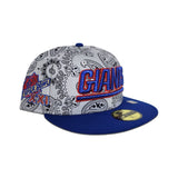 Gray Paisley New York Giants Royal Blue Visor Gray Bottom Super Bowl XXI Side Patch New Era 59Fifty Fitted