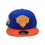 Royal Blue New York Knicks Orange Visor Gray Bottom Gameday Gold Pop Stars Side Patch New Era 59Fifty Fitted
