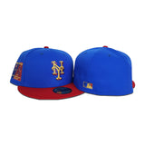 Royal Blue New York Mets Red Visor Gray Bottom Shea Stadium 40th Anniversary Side Patch New Era 59Fifty Fitted